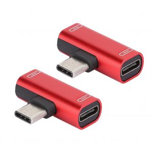 Lot de 2 convertisseurs repartiteurs Type-C 2 en 1 vers casque, adaptateur de chargeur audio USB, rouge (rouge) - Neuf