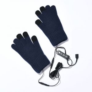 Usb Chauffé Gants Pour Hommes Femmes (En Tibétain Cyan), Température Réglable Hiver Chauffé Mitaines, Chauffe-Mains, Machine Tricoter Des Gants Pour L'intérieur À L'extérieur, Cadeau De Noël - Neuf