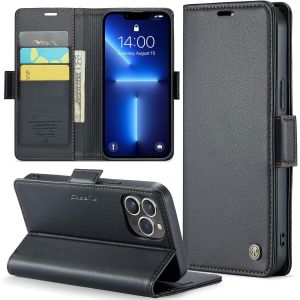 Maa-Coque Pour Iphone 13 Pro Max, Étui Housse En Rfid Protection Premium Pu Cuir Portefeuille Rabat Case Magnétique Stand Antichoc, Étui Case Pour Iphone 13 Pro Max, Noir - Neuf
