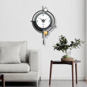TWFJEL Moderne Minimaliste Horloge murale, Silencieuse sans tic tac Style Nordique Décorative Cadran à 3 Niveaux Créatif pendule Mode Art déco pour Chambre Bureau Cuisine Etude, 38x58 cm - Neuf