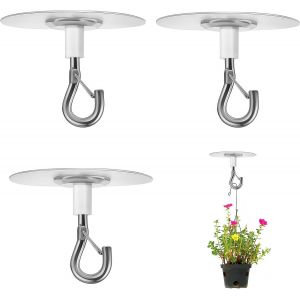 Lot De 3 Crochets De Plafond,Adh&eacute;sifs Puissants,Auto-Adh&eacute;sifs Pour Suspendre Des Plantes,Des Lumi&egrave;res,Des Carillons,Des Pots De Fleurs Et Des Lanternes - Neuf