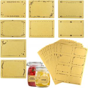 &Eacute;tiquettes Autocollantes Kraft &Eacute;tiquettes Adh&eacute;sives Autocollant Auto-Adh&eacute;sif en Papier Kraft Pour Bureau Emballage Cadeau Contenants Alimentaires Confiture Bocaux &agrave; &Eacute;pices 120PCS - Neuf