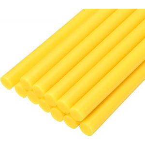 Bâtonnets de Colle Chaude Mini pour Pistolet à Colle 0,27 Pouce x 8 Pouces Jaune Clair 12Pcs - Neuf