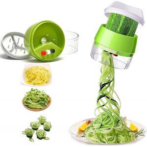 Chenquansarl-Spiral Ur De Légumes Portable,4 En 1 Spiral Ur De Légumes,Spiralizer Manuel Multifonction Pour Courgettes, Carottes, Tagliatelles De Légumes, Concombres - Neuf