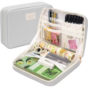 MAA-Trousse à Crayons de Rangement, Trousse de Grande capacité pour étudiants, Trousse de Toilette pour Dames, Convient pour Le Rangement au Bureau, Le Rangement pour Le Maquillage. (Grey) - Neuf