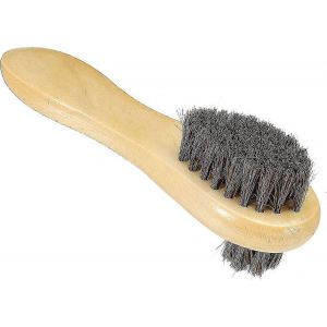 Brosse &Agrave; Chaussures En Poils De Cheval Avec Poign&eacute;e Double Face Paniers De Polissage Pour Botte En Cuir Toile Couleur Du Bois - Neuf