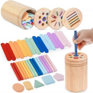 Wooden Montessori Toy 1 2 3 Years 3 in 1 Montessori Games 1-3 Years Wooden Activity Development Toys for Kids 1-3 Years Old - Neuf