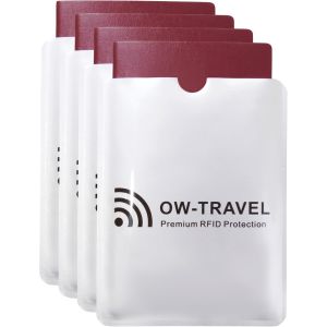 NSIECD-Etui Carte Bancaire Anti Piratage. Porte Carte Antivol Anti Fraude.Etui Protection Carte Bancaire sans Contact.Porte Carte Bancaire Anti Piratage(RFID Pochette Passeport 4 Argent) - Neuf