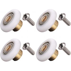 4 roulettes de rechange pour porte de douche avec vis M4, diam&egrave;tre 19 mm - Neuf