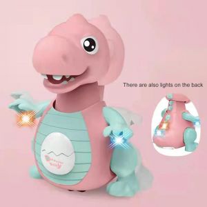 Jouet De Dinosaure Direction &Agrave; 360 Degr&eacute;s Jouet De Dinosaure &Eacute;lectrique Simul&eacute; Accrocheur R&eacute;cr&eacute;atif Avec Lumi&egrave;re Clignotante Pour Enfants Gift_Blue - Neuf