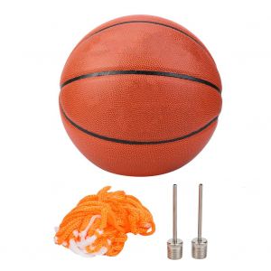 Ballon De Basket-Ball En Cuir Pu Pour Sports D'interieur Et D'exterieur, Ballon D'entrainement, Cadeau De Divertissement, Taille 7, Aiguille Filet - Neuf
