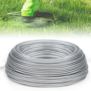 Fil de Coupe en Métal pour Débroussailleuse,2,4 mm x 30 m Fil Coupe Bordure,Fil de Rechange pour Bobines de Tondeuse à Gazon,Convient pour les Mauvaises Herbes,l'herbe,l'entretien du jardin - Neuf