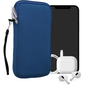 KAL-Housse Universelle Smartphone - Pochette De Protection 16,5 X 8,9 Cm Pour Téléphone Portable L - 6,5"" En Néoprène Bleu Baltique - Neuf