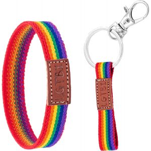 Kal-Bracelet Pride Gay Pride En Tissu Élastique Avec Symbole Lgbt - Porte-Clés Lgbt Ruban Drapeau Bisexuel Idéal Unisexe - Neuf