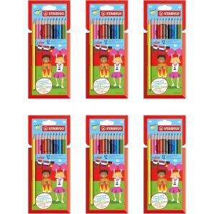 Lot De 6 Crayons De Couleur Lot De 6 Paquets De 12 Crayons De Couleur Avec 2 Couleurs Fluo - Neuf