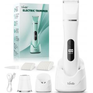 Rasoir Electrique Femme - Tondeuse Femme Intime Tout-En-Un (Visage, Jambes, Aisselles & Corps) Tondeuse Bikini Rasoir Maillot Avec 4 Peines, Écran Led & Usb-Rechargestation, Cadeaux Anniversaire - Neuf