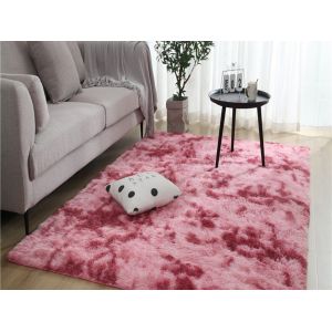 Tapis Rouge En Peluche Moelleuse 160x80cm Pour Salon Et Chambre - Neuf