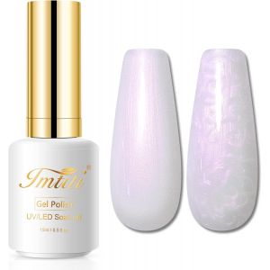 Perle Vernis Semi-Permanents,15ml Vernis À Ongles Gel Blanc Nacré Perle Led Uv Vernis À Ongles Gel Diy Nail Art Kit De Démarrage Pour Manucure En Salon Pour Femmes Filles - Neuf