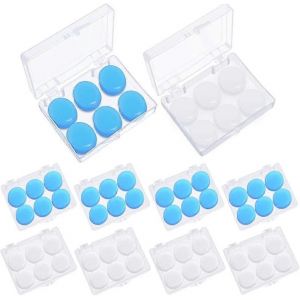 Ventes Promotionnelles 24 Paires De Bouchons D'oreille En Silicone Souple Bouchons D'oreille En Mastic Bouchons D'oreille De Natation Clair + Bleu - Neuf