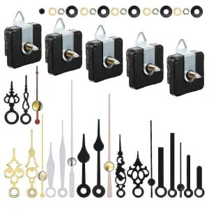 5 pcs horloge mouvement m&eacute;canisme pi&egrave;ces silence quartz bricolage horloge murale avec 7 paires diff&eacute;rentes horloge aiguilles kit de remplacement (haoyi-yuhao - Neuf