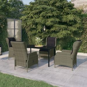 Prolenta Premium - Ensemble À Manger De Jardin 5 Pcs Marron - Neuf