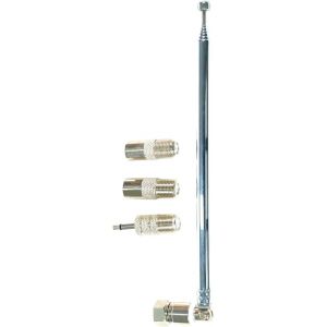 Lot de 3 connecteurs d'antenne télescopique 7 sections connecteur F mâle 3,5 mm vers connecteur TV mâle vers TV femelle pour radio AM/FM Ariels HD DAB Réception stéréo Home Cinéma - Neuf