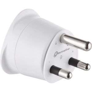 Eryi-70055 Adaptateur De Voyage France/Europe Vers Afrique Du Sud 2 Broches Europe Vers 3 Broches Afrique Du Sud, Blanc - Neuf