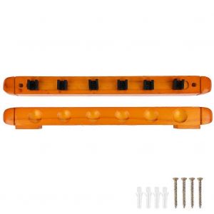 Billard Snooker Approvisionnement Accessoire En Bois Mural Billard Cue Rack Support 6 Trous - Neuf