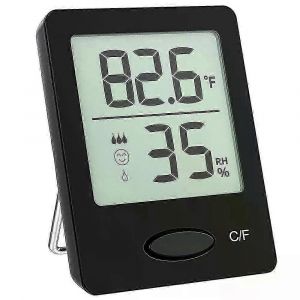 Jauge d'humidité Thermomètre d'ambiance Hygromètre Mini taille Thermomètre intérieur avec indicateur de confort d'air Noir 1 paquets - Neuf