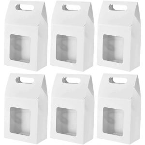 25 Pièces Boîte de Cadeau en Papier Kraft, Sac Cadeau avec Fenêtre, Sacs en Papier avec Poignées, Sac Papier Cadeau, pour L'emballage de Bonbons, Biscuits, Snacks - Neuf