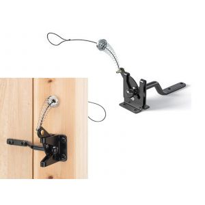 Loquet de portail autobloquant avec tirette &agrave; ressort - Lot de 2 - Neuf