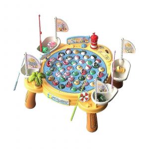 Jeu de p&ecirc;che magn&eacute;tique avec 55 poissons color&eacute;s, amusant pour jouer en famille dans le jardin - Neuf