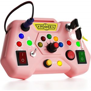 Montessori Baby Toy 1 Year LED Busy Board,Children's Motor Skills Games with 8 LED Switches,Sensory Awakening Gift for Baby 12 18 Months 2 3 Years Boys Girls - Neuf