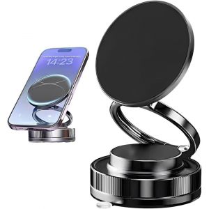 Support de t&eacute;l&eacute;phone portable magn&eacute;tique 2025 am&eacute;lior&eacute; pour support de voiture Magsafe, ventouse sous vide, puissance d'aspiration 89 + LBS et aimant le plus puissant de 2800 gf - Neuf