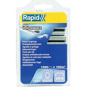 KALANKA-VR16 - Agrafes &agrave; Grillage en Acier Galvanis&eacute;, Compatible avec les Grillages 2-8 mm, Id&eacute;al pour S&eacute;curiser Cages & Cl&ocirc;tures, 1390 Pi&egrave;ces, Emballage sous Blister (40108799) - Neuf