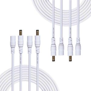 4pcs 1 Mètres Rallonge Cordon d'alimentation DC 2,1mm x 5,5 mm Mâle à Femelle Connecteur pour Adaptateur Secteur, LED, CCTV Camera Power, Voiture, Moniteurs, et Plus - Blanc - Neuf