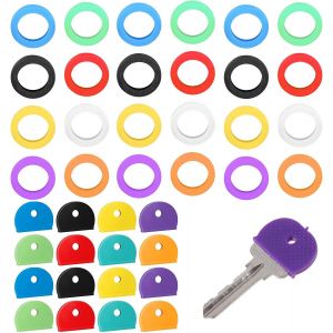 Checarzhn--No1-Couvre Cléf En Silicone Élastique,48 Pièces De Cache Cléf Pratiques,Couvre Clé De Cache Clef Couleur Pour Identification Clés,Capuchon Clé Flexible,Caches De Clés Pour Organ R Vos Clés - Neuf