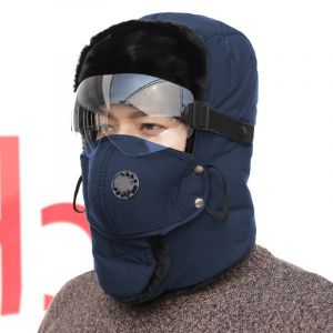 ¿Bleu¿Russe Fausse Fourrure D'hiver Imperméable À L'eau Un Bonnet Avec Des Battements D'oreille Des Femmes/Des Hommes - Neuf