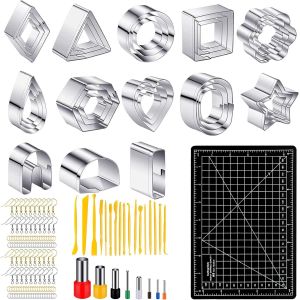 Subzonal-Lot De 156 Emporte-Pièces En Argile Polymère Pour Boucles D'oreilles, 33 Formes Cutters D'argile Polymère Avec Cartes Pour Fabrication De Bijoux En Argile Polymère - Neuf