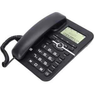 Téléphone Filaire,Téléphone Fixe avec Affichage de L'identification de L'appelant,Systèmes Doubles FSK/DTMF,Téléphones Fixes de Bureau pour la Maison (Noir).[U134] - Neuf