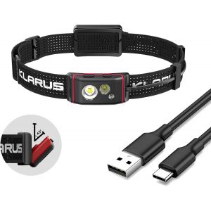 Jexnovashop-Hm5 800 Lumens Lampe Frontale De Trail Ultra Fine Et Légère Avec Lumière Rouge, Double Interrupteur, 105 Heures, Led Étanche Ipx6 Pour La Course, Le Camping, La Randonnée, La Chasse - Neuf