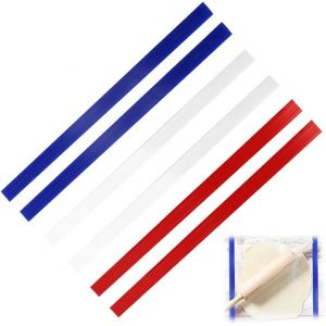JEXNOVASHOP-6Pcs Guides de Rouleau &agrave; P&acirc;tisserie 40cm R&egrave;gles &agrave; P&acirc;tisserie pour Rouleaux &agrave; p&acirc;te 2mm/4mm/6mm Bandes de P&acirc;te &agrave; Mesurer pour Restaurant Cuisine - Neuf