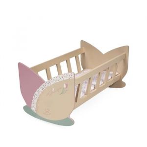 Berceau en bois pour poup&eacute;es - DE CUEVAS TOYS - Pour poup&eacute;es jusqu'&agrave; 48 cm - Matelas inclus - 49.5x28x24 cm - Rose - Neuf
