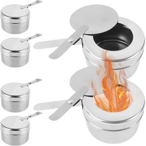 Mevronisshop-6 Pi&egrave;ces R&eacute;cipients &Agrave; P&acirc;te Combustible, R&eacute;cipient Pour P&acirc;te &Agrave; Combustible, Support De Br&ucirc;leur Rcipients Pte Combustible En Acier Inoxydable Br&ucirc;leur &Agrave; Alcool Pour Buffet, Fondue, Camping - Neuf