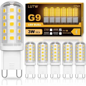 Sjzg-Ampoule Led G9 Blanc Neutre 4000k, 3w &Eacute;quivalent 30-40w Halog&egrave;ne Lampe, Ampoule G9 350lm, Non Dimmable, Sans Scintillement, Pour Chambre, Salon, Cuisine, Lot De 6 - Neuf