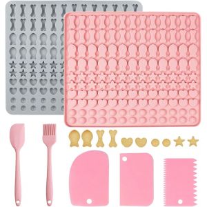 Ayuhr-2 Pièces Tapis De Cuisson En Silicone Pour Chien,Tapis De Cuisson Pour Biscuits Pour Chiens 5 Formes En 1 Sans Bpa,Moule Silicone Biscuit Chien,Pour Chien Pour Biscuits, Friandises(130 Grilles) - Neuf