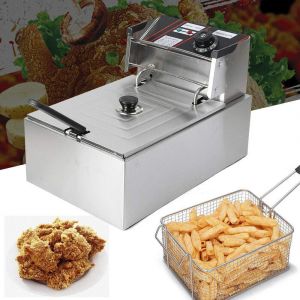 Friteuses À Bain D'Huile, 6L Friteuse Commerciale Avec Panier 2500W Friteuse Électrique À Température Contrôlée De Grande Capacité À Plateau En Acier Inoxydable Épaissi De (A2) - Neuf