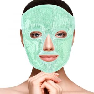 Masque Rafraîchissant Pour Les Yeux, Masque Facial Froid Avec Perles De Gel Chaud Et Froid Pour Soulager Les Migraines, Les Yeux Gonflés Et Les Douleurs Sinusales (Vert) - Neuf