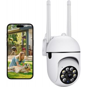 Outdoor Surveillance Camera,Smart Phone,Night Vision,Real Time Notifications,Person Detection,Motion Tracking,Remote Control,Siren - Neuf