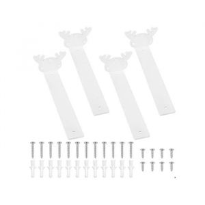 Supports d'&eacute;tag&egrave;re invisibles 20 cm en acier blanc lot de 4 - &Eacute;querres flottantes robustes pour rangement mural design loft - Neuf